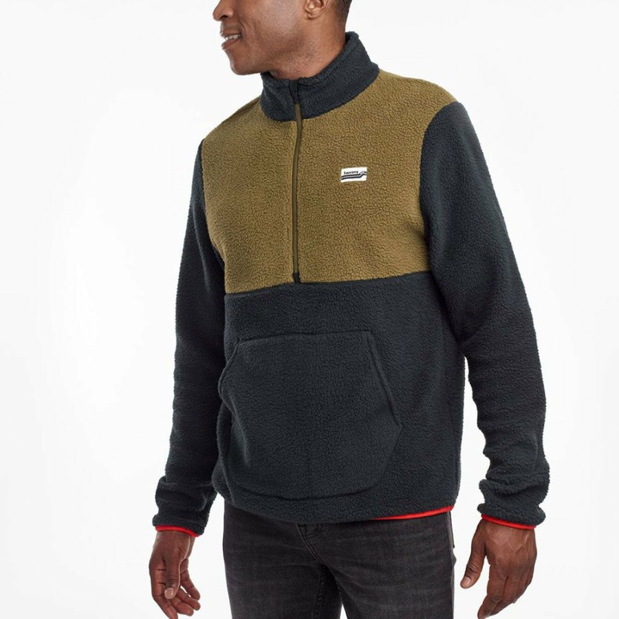 Clothing Saucony | Saucony Fireside Fleece Anorak Men'S Hot Sale